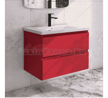 Тумба с раковиной Caprigo Forte 80 подвесная, красная