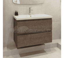 Тумба с раковиной Caprigo Forte 80 подвесная, шоколадный орех