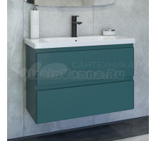 Тумба с раковиной Caprigo Forte 80 подвесная, изумрудно-бирюзовая