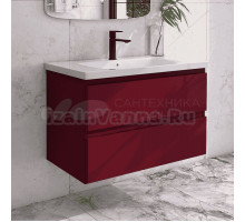 Тумба с раковиной Caprigo Forte 90 подвесная, бордовая