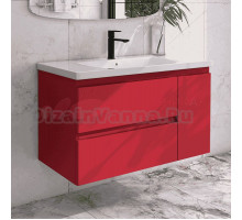 Тумба с раковиной Caprigo Forte 100 R подвесная, красная
