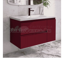 Тумба с раковиной Caprigo Forte 100 R подвесная, бордовая