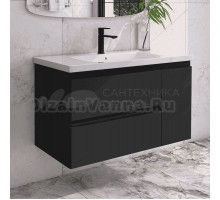 Тумба с раковиной Caprigo Forte 100 R подвесная, черная