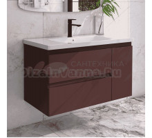 Тумба с раковиной Caprigo Forte 100 R подвесная, шоколад
