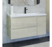 Тумба с раковиной Caprigo Forte 100 R подвесная, беленый дуб