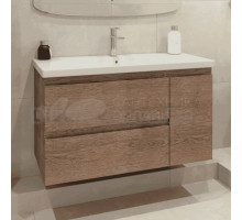 Тумба с раковиной Caprigo Forte 100 R подвесная, светлый орех