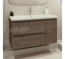 Тумба с раковиной Caprigo Forte 100 R подвесная, шоколадный орех