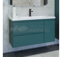 Тумба с раковиной Caprigo Forte 100 R подвесная, изумрудно-бирюзовая
