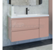 Тумба с раковиной Caprigo Forte 100 R подвесная, пудра