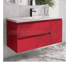 Тумба с раковиной Caprigo Forte 120 R подвесная, красная
