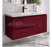 Тумба с раковиной Caprigo Forte 120 R подвесная, бордовая