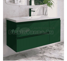 Тумба с раковиной Caprigo Forte 120 R подвесная, бутылочное стекло