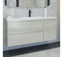 Тумба с раковиной Caprigo Forte 120 R подвесная, беленый дуб