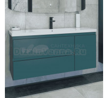 Тумба с раковиной Caprigo Forte 120 R подвесная, изумрудно-бирюзовая