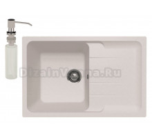 Мойка кухонная Ulgran Quartz Gerda 780 жасмин + дозатор UQ 01 жасмин