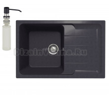 Мойка кухонная Ulgran Quartz Gerda 780 космос + дозатор UQ 01 космос