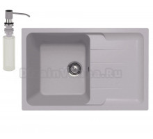 Мойка кухонная Ulgran Quartz Gerda 780 платина + дозатор UQ 01 платина