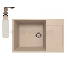 Мойка кухонная Ulgran Quartz Prima 760 десерт + дозатор UQ 02 десерт