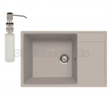 Мойка кухонная Ulgran Quartz Prima 760 лен + дозатор UQ 01 лен