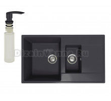 Мойка кухонная Ulgran Quartz Prima 860 космос + дозатор UQ 02 космос