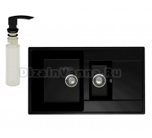 Мойка кухонная Ulgran Quartz Prima 860 уголь + дозатор UQ 02 уголь