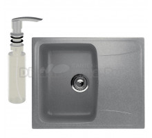 Мойка кухонная Ulgran U-201 342 графитовая + дозатор U-02 графит