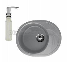 Мойка кухонная Ulgran U-403 342 графитовая + дозатор U-02 графит