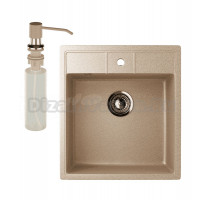 Мойка кухонная Ulgran U-406 302 песочная + дозатор U-01 песочный