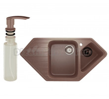 Мойка кухонная Ulgran U-409 307 терракот + дозатор U-02 терракот