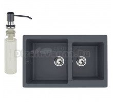 Мойка кухонная Ulgran U-505 343 антрацит + дозатор U-01 антрацит