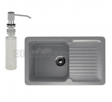 Мойка кухонная Ulgran U-506 342 графитовая + дозатор U-01 графит