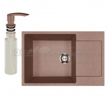 Мойка кухонная Ulgran U-602 307 терракот + дозатор U-02 терракот