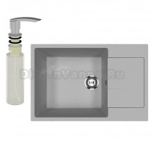 Мойка кухонная Ulgran U-602 342 графит + дозатор U-02 графит