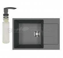 Мойка кухонная Ulgran U-602 343 антрацит + дозатор U-02 антрацит