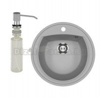 Мойка кухонная Ulgran U-603 342 графит + дозатор U-01 графит