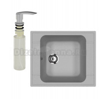 Мойка кухонная Ulgran U-604 342 графит + дозатор U-02 графит