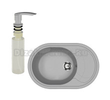 Мойка кухонная Ulgran U-610 342 графит + дозатор U-02 графит