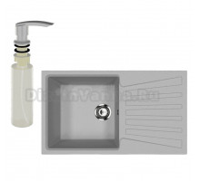 Мойка кухонная Ulgran U-703 342 графит + дозатор U-02 графит