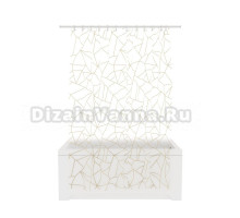 Штора для ванной Fora Gold glass 200х180, белая, золотая
