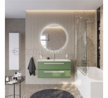 Мебель для ванной комнаты Cezares Eco Cer-N 100 фисташковый софт, раковина Eco 100, ручки сатин