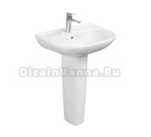 Раковина Roca Access 50 глянцевая белая, прямоугольная, с пьедесталом