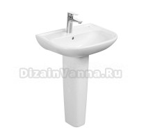 Раковина Roca Access 55 глянцевая белая, прямоугольная, с пьедесталом