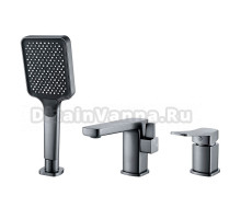 Смеситель на борт ванны Shevanik S9912T оружейная сталь