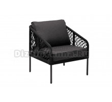 Садовое кресло 4SiS Канны Узелки каркас темно-серый (RAL7024) муар, роуп темно-серый, ткань темно-серая 027