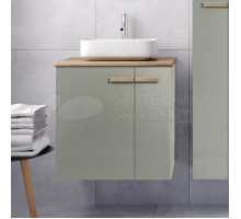 Тумба с раковиной VIANT Мюнхен L60 подвесная, 2 дверцы, хаки, натуральный ясень