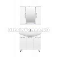 Мебель для ванной комнаты VIANT Лима 100 напольная, с дверцами, глянцевая белая