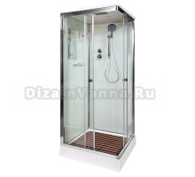 Душевая кабина DTO K408S 80х80, с электрикой, профиль хром, стекло прозрачное