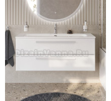 Тумба с раковиной Cezares Eco Cer-N 120 bianco lucido, раковина Eco 120, ручки сатин