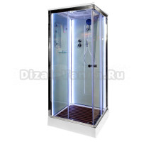 Душевая кабина DTO K409S 90х90, LED, профиль хром, стекло прозрачное