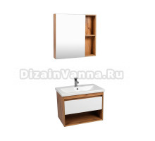 Мебель для ванной комнаты VIANT Бостон 60 подвесная, с ящиком, дуб вотан, матовая белая